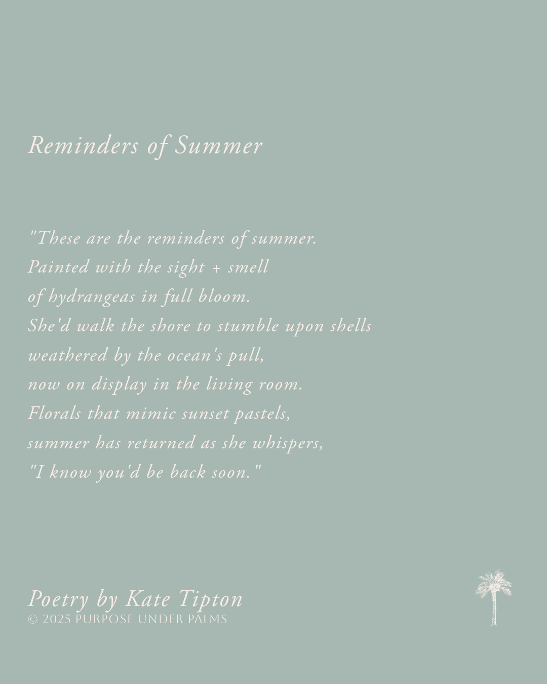 Reminders of Summer | Original Fine Art Painting + Poem