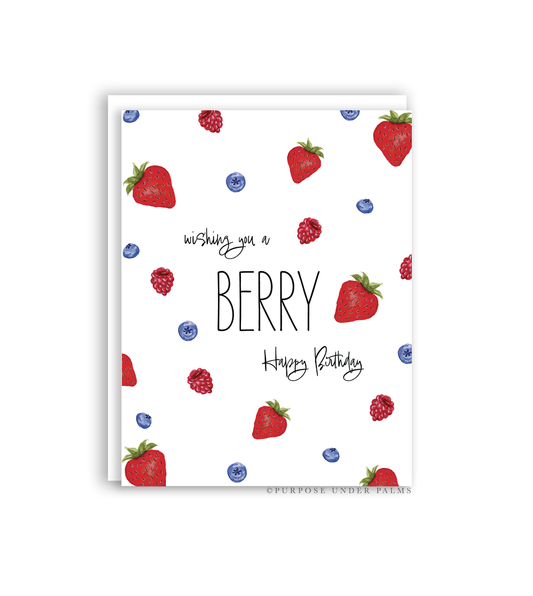 wishing you a berry happy birthday greeting card
