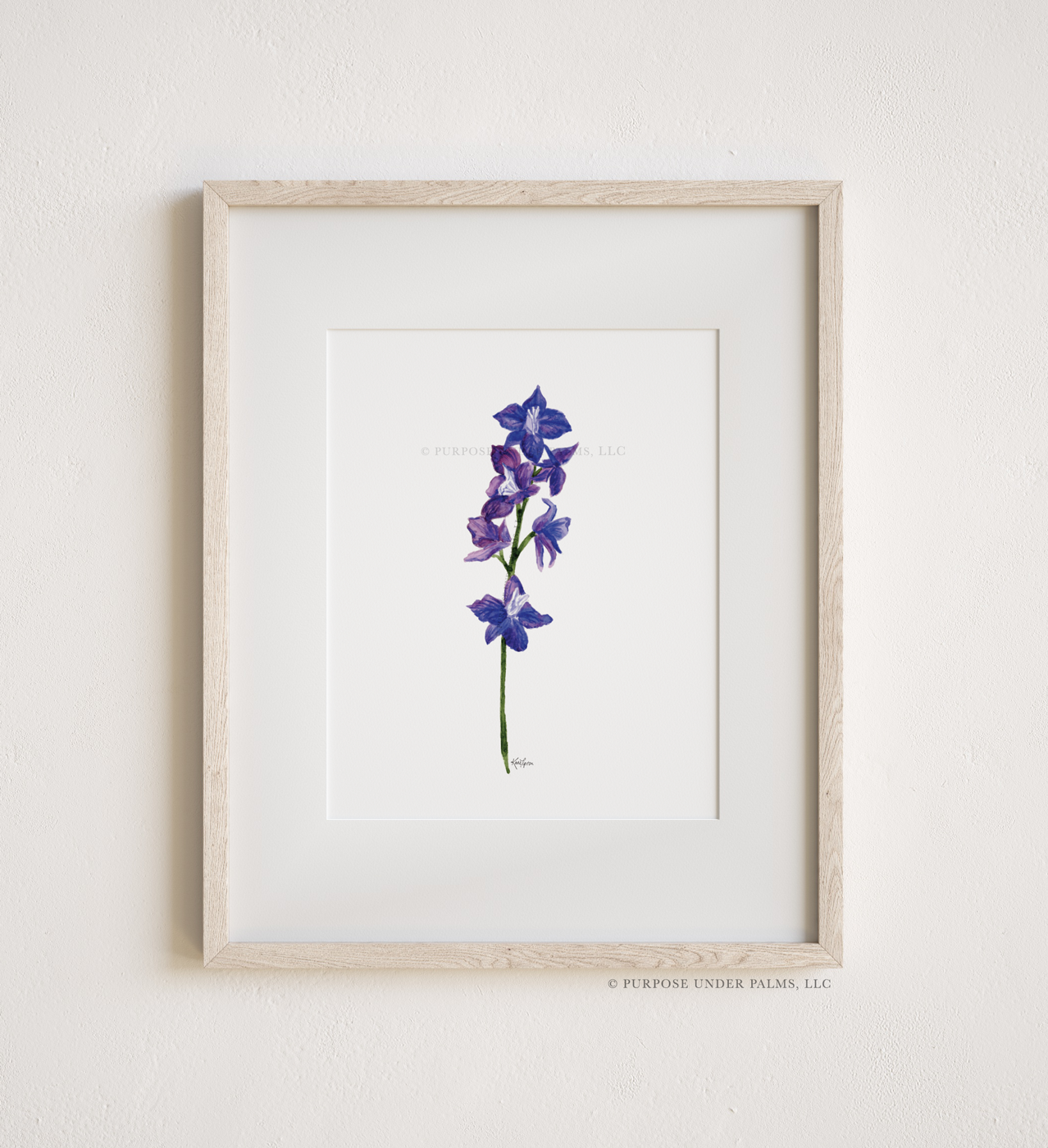 July Birth Flower | Larkspur Art Print