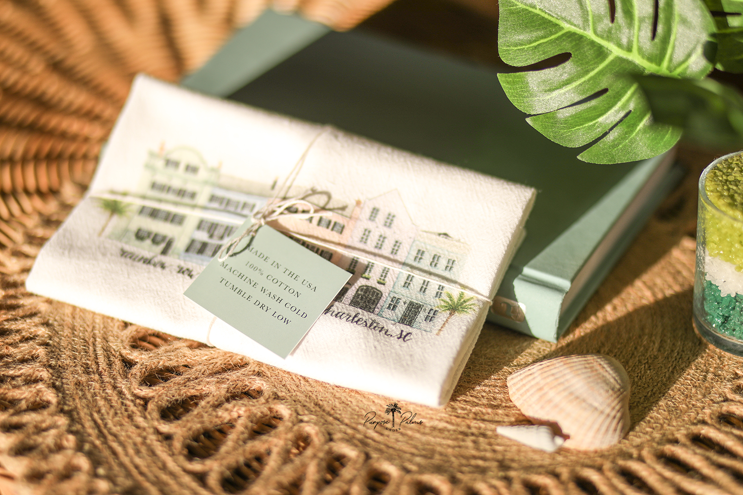 Rainbow Row South of Broad Tea Towel