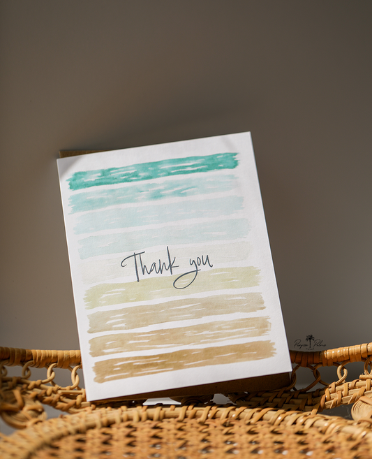sea salt sand "thank you" greeting card