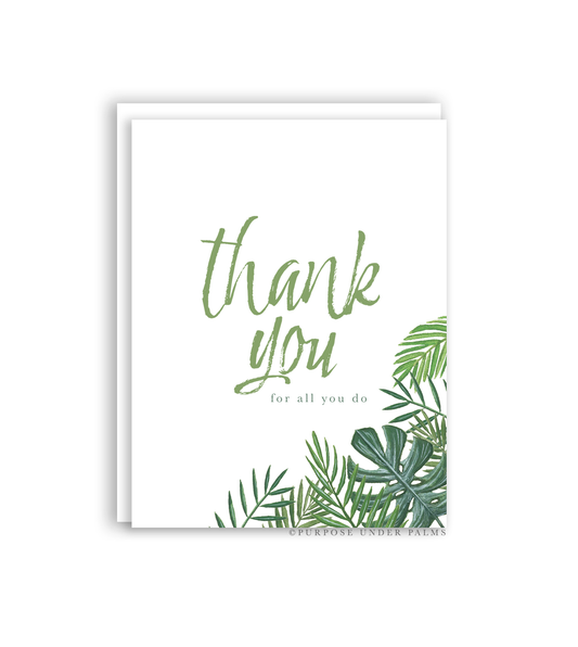 thank you for all you do greeting card