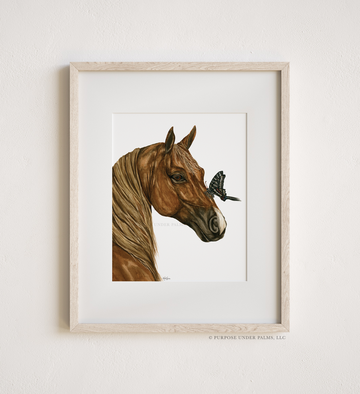 Tennessee State Symbols | TN walking horse + zebra swallowtail butterfly watercolor art print