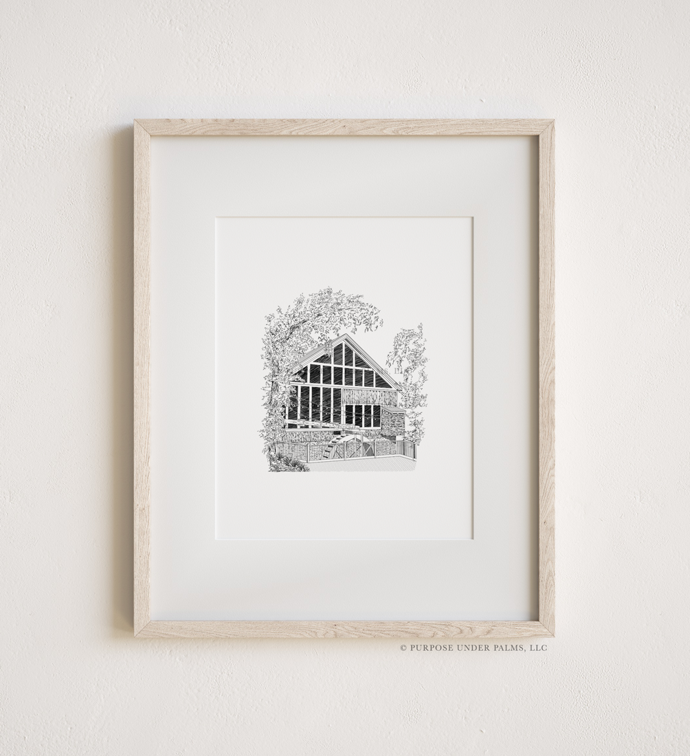 The Millstone Limestone, TN Linework Art Print