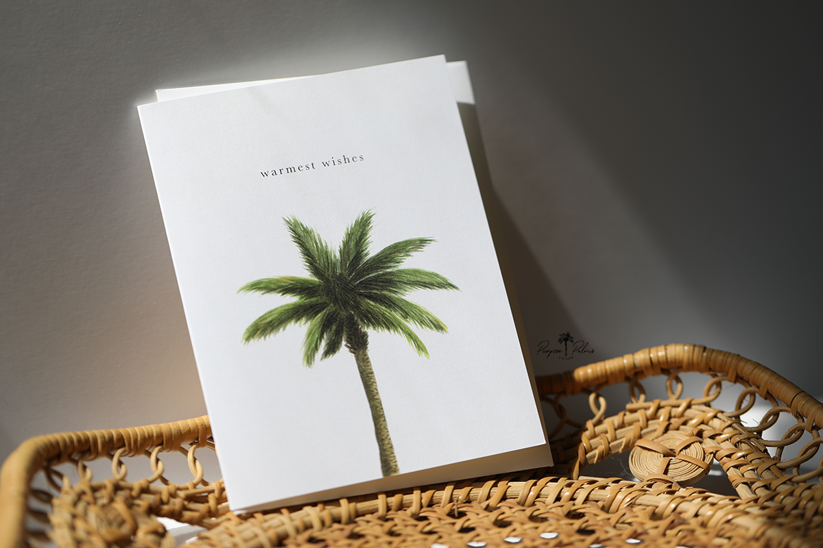 Warmest Wishes Palm Tree Greeting Card