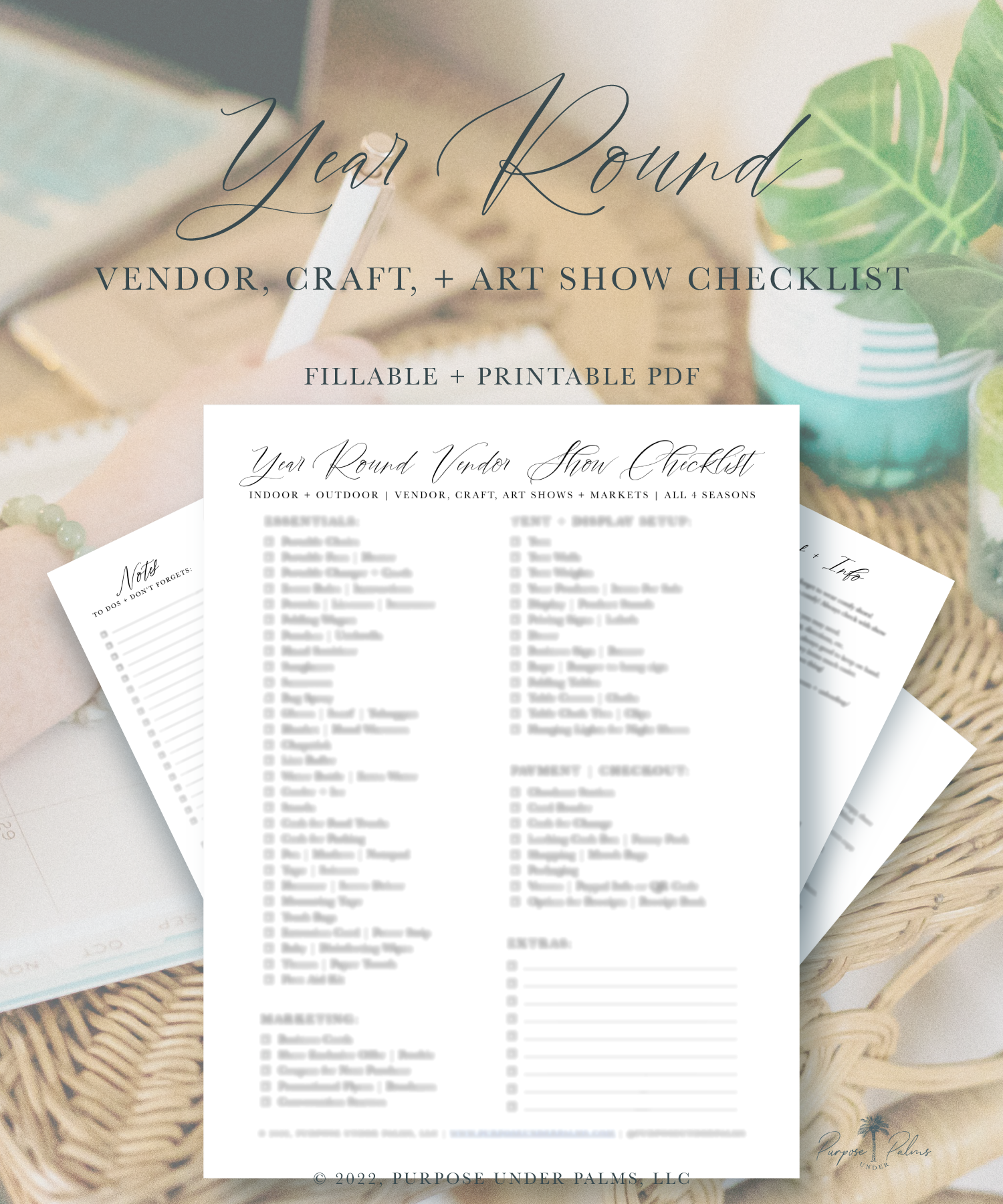 Year Round Vendor, Craft, Art Show + Market Checklist | Digital Download