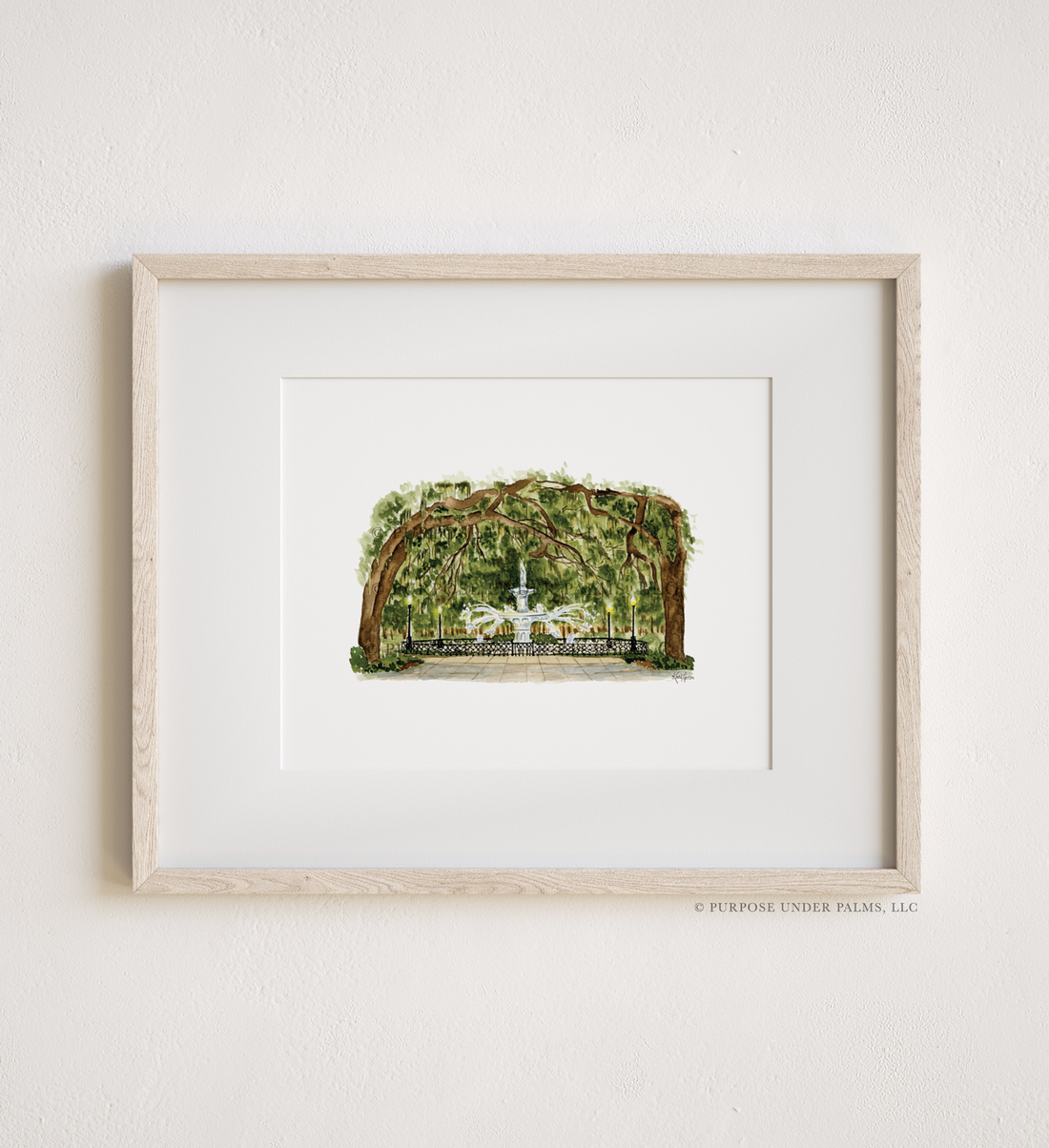 Forsyth Park Watercolor Art Print | Savannah, GA