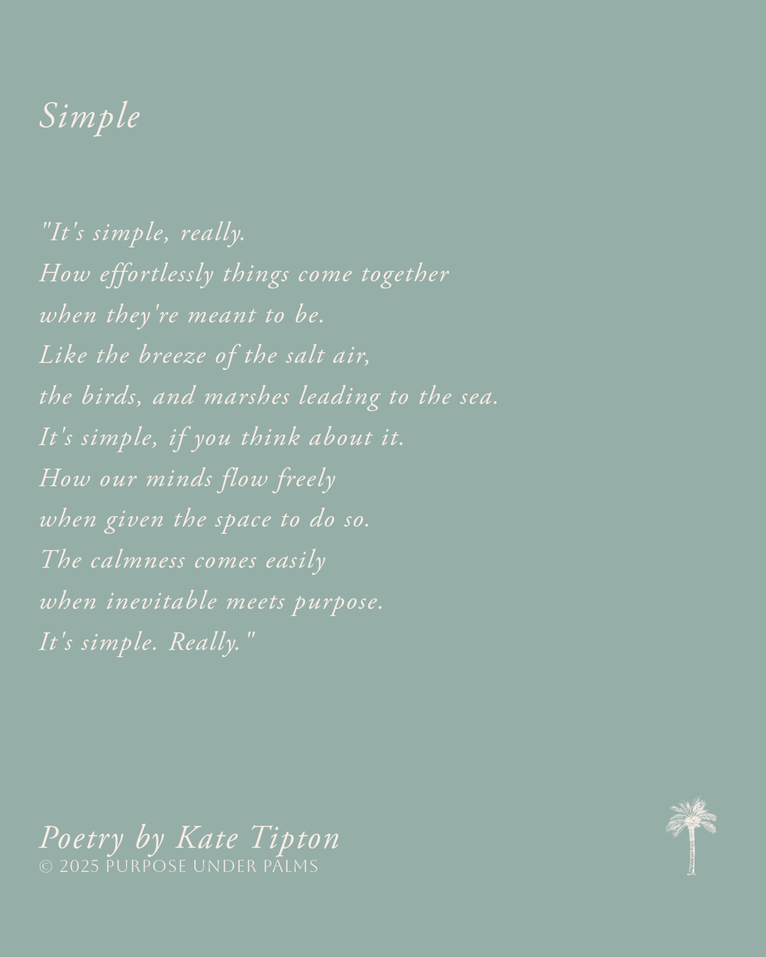 Simple | Original Fine Art Painting + Poem