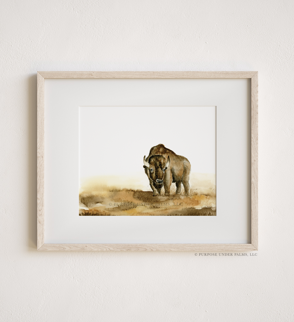 bison art print