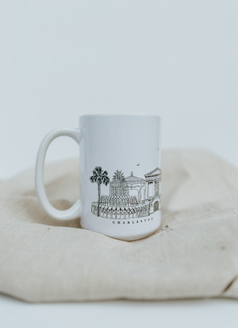 perfectly imperfect charleston skyline + landmark 15oz mug