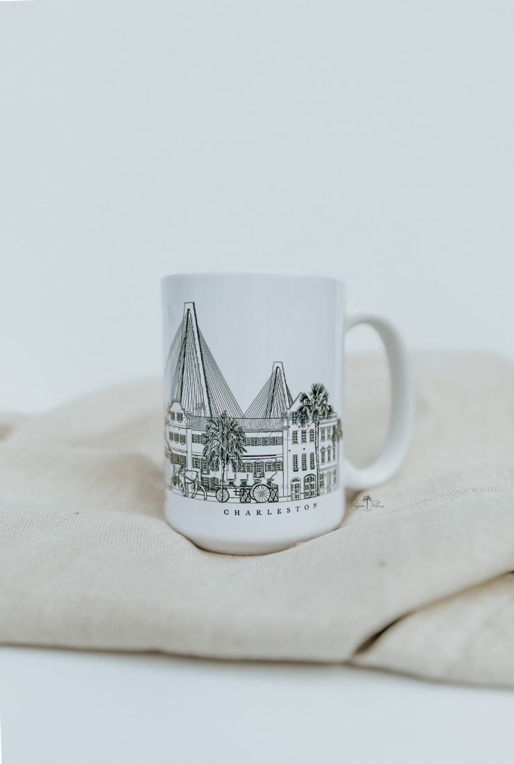 perfectly imperfect charleston skyline + landmark 15oz mug