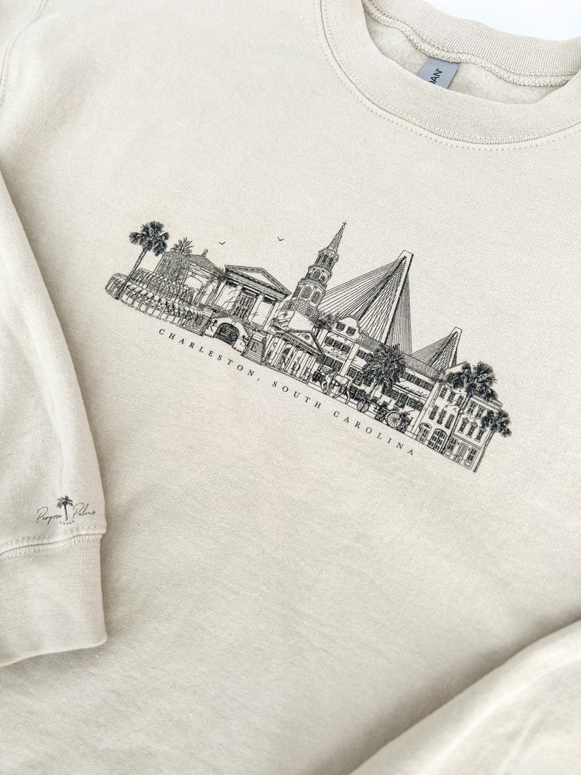 charleston, sc skyline + landmark sweatshirt