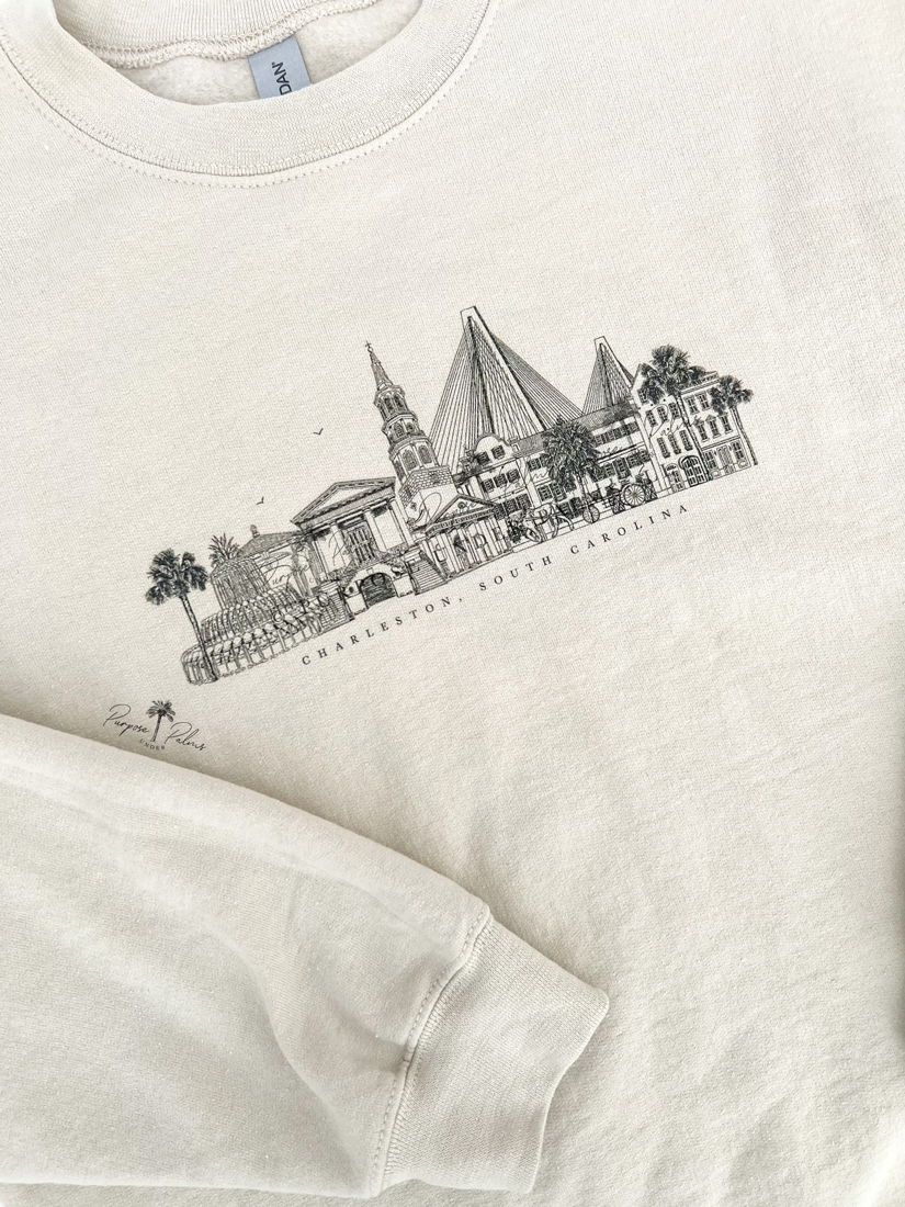 charleston, sc skyline + landmark sweatshirt