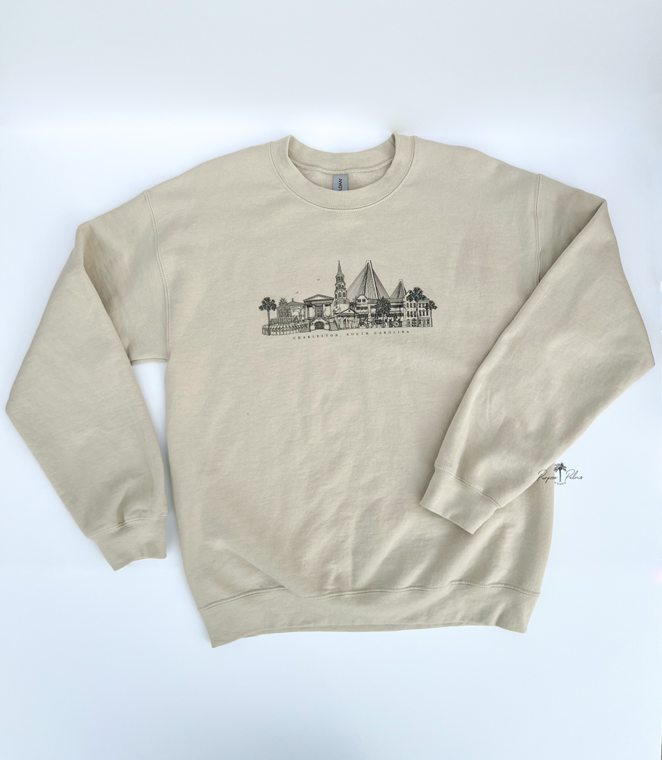 charleston, sc skyline + landmark sweatshirt