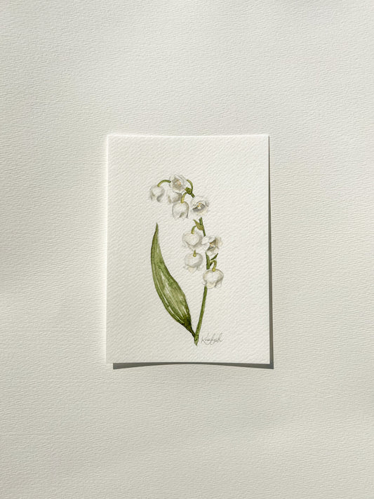 may birth flower | lily of the valley original painting