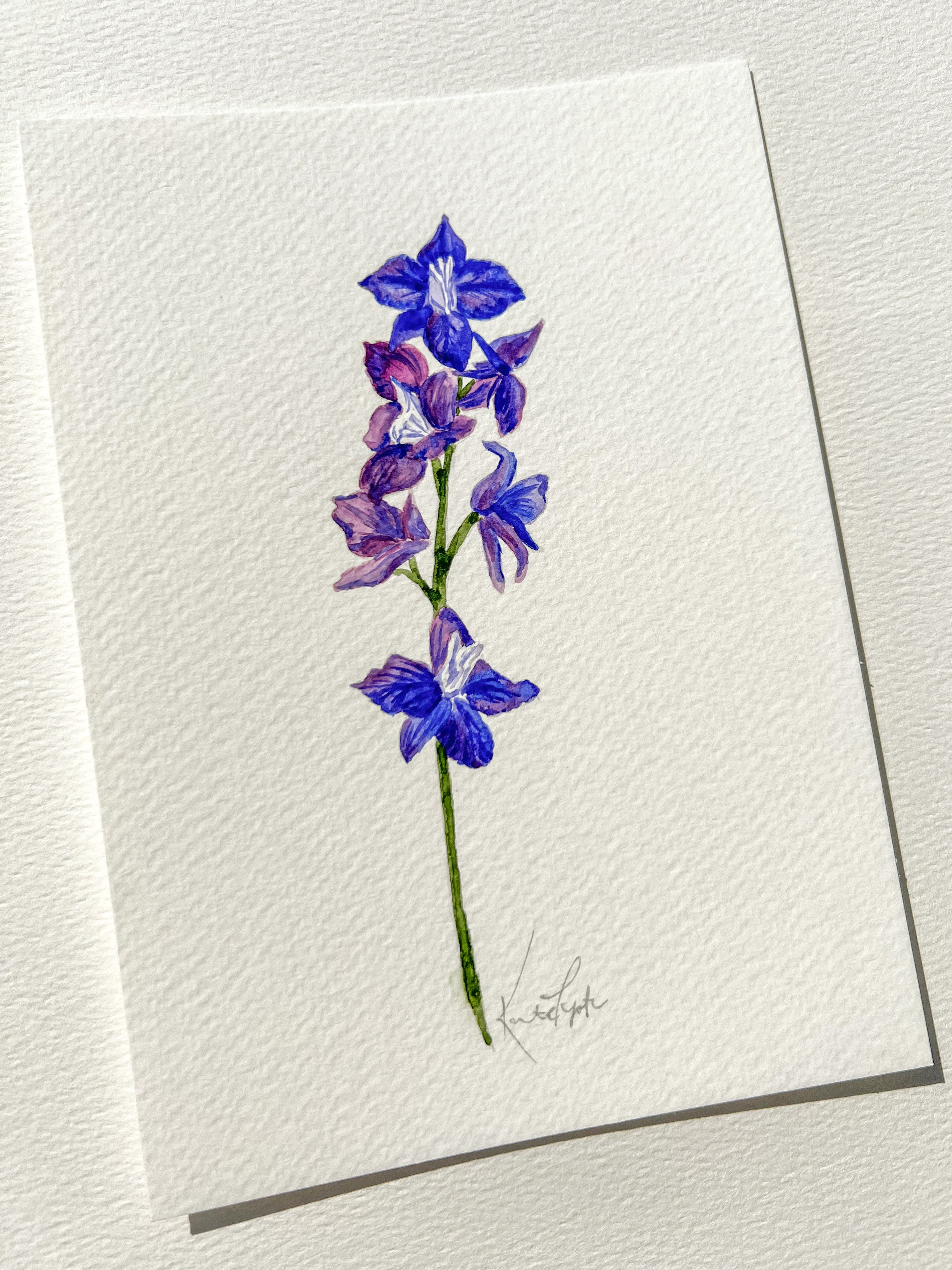 July Birth Flower | Larkspur Original Painting
