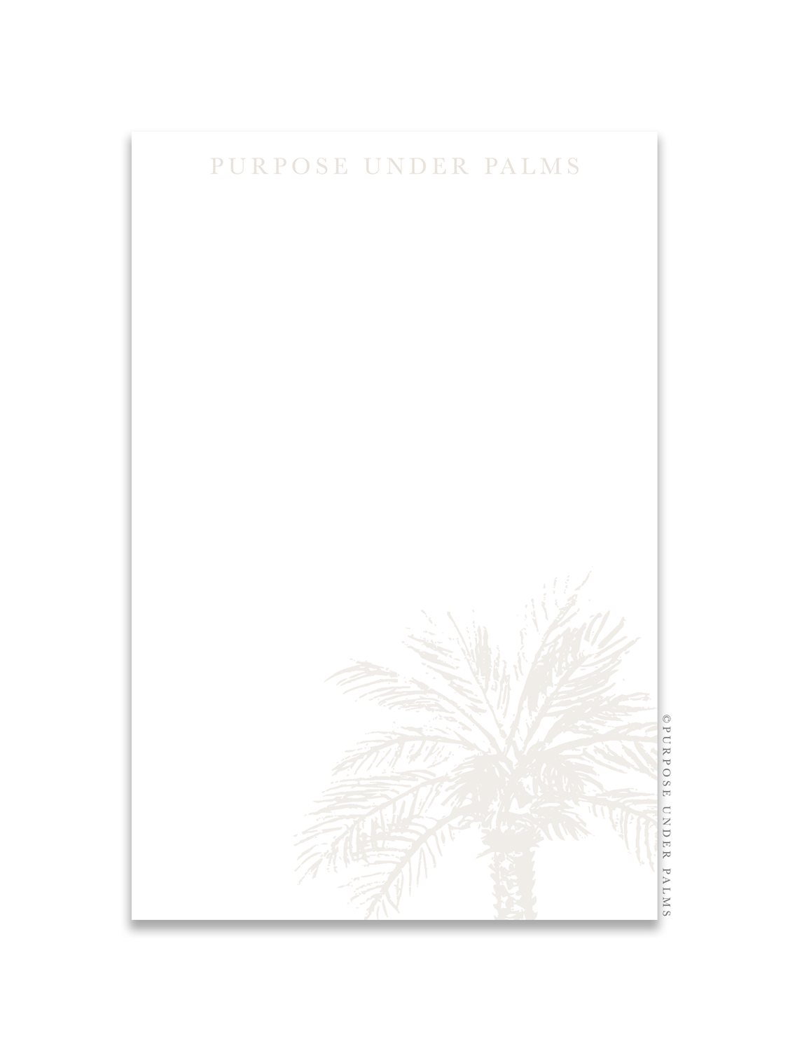 purpose under palms notepad in light sand