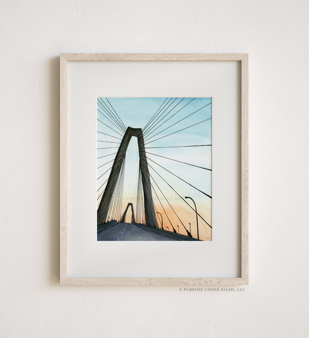 Ravenel Bridge at Sunset 8x10 Art Print