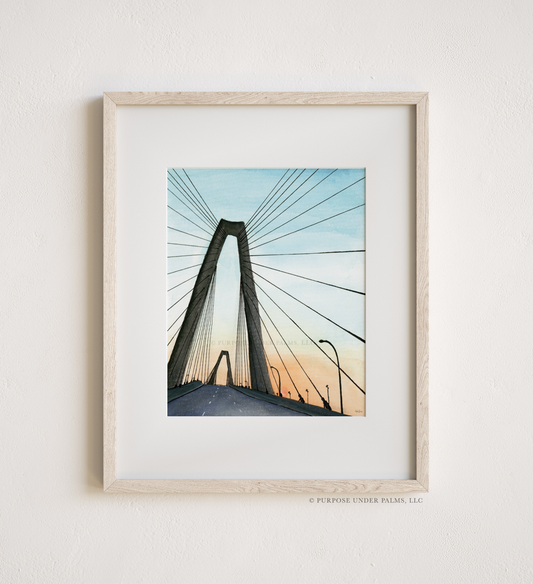 ravenel bridge at sunset 8x10 art print
