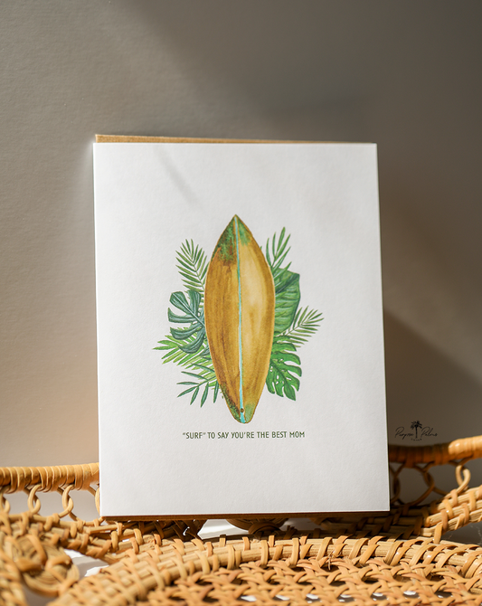 surf to say you're the best mom greeting card