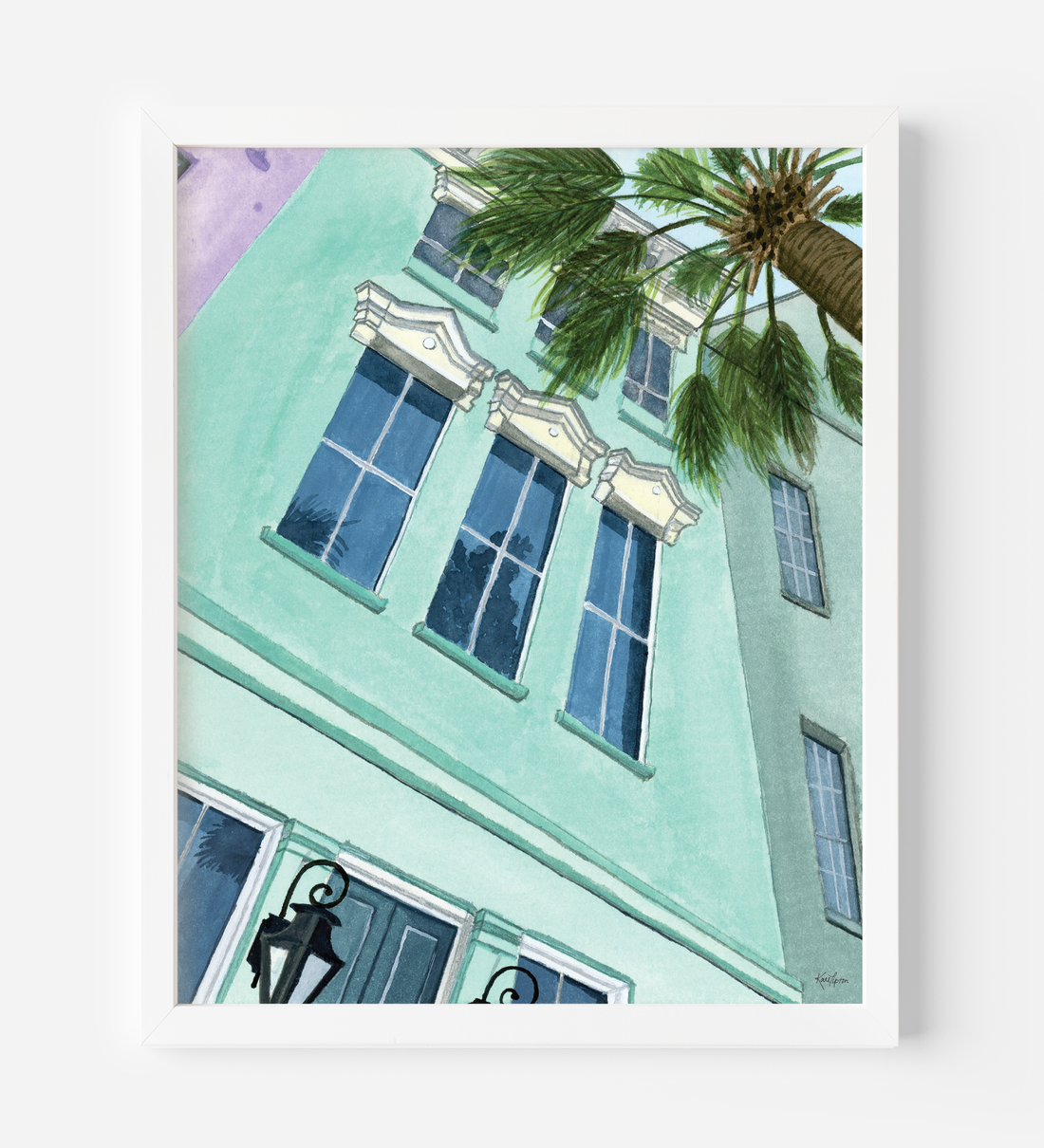 Teal East Bay Rainbow Row 8x10 Art Print