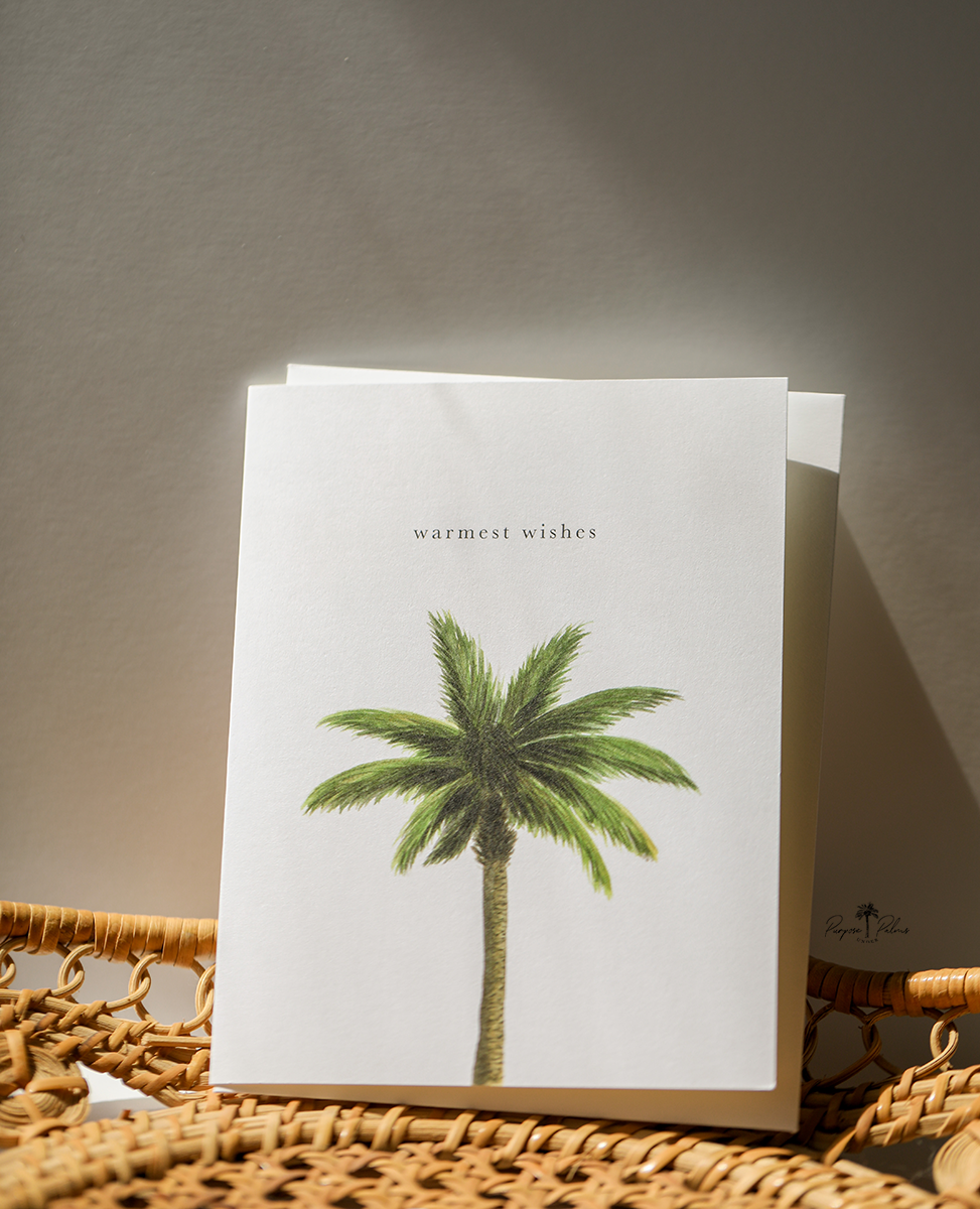 Warmest Wishes Palm Tree Greeting Card