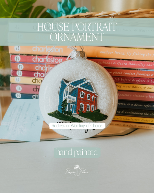 hand painted house portrait ornament